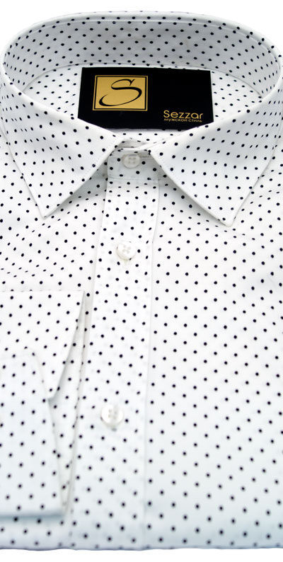 Рубашка мужская белая с черным узором Sezzar.by
