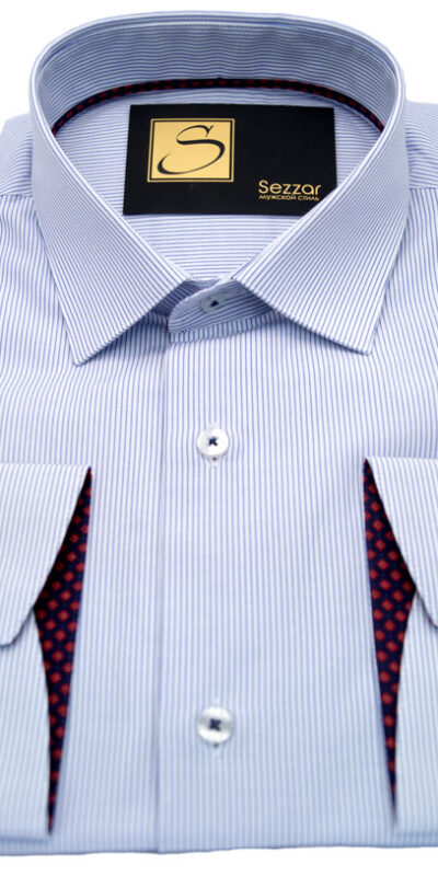 Хлопковая мужская рубашка с длинным рукавом Sezzar.by