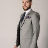Костюм мужской тройка светло-серый 80% шерсти Sezzar.by