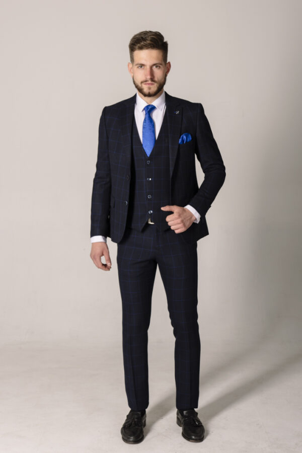 Мужской костюм тройка синий Sezzar.by