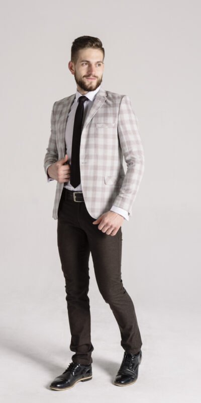 Зимнее мужское пальто двубортное серое Sezzar.by