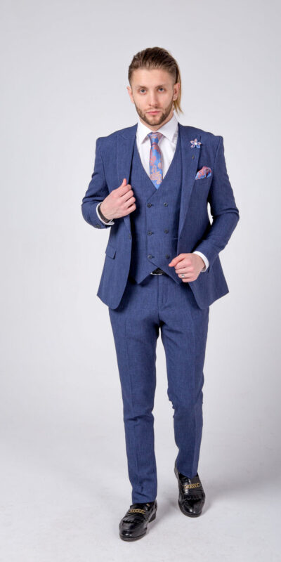 Мужской костюм тройка синий Sezzar.by