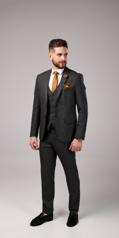 Костюм мужской тройка орехового цвета в клетку Sezzar.by