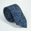 Галстук мужской синий фактурный в узор 
