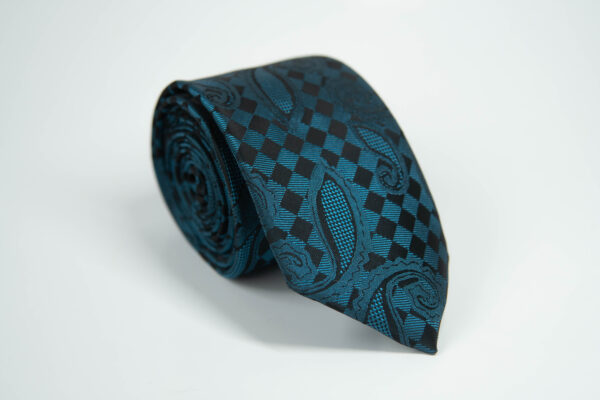 Галстук мужской зелёный в узор 