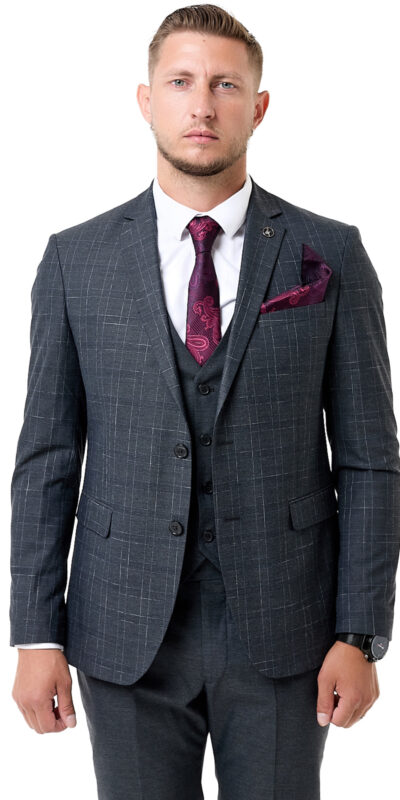 Костюм тройка серый графит Sezzar.by