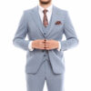 Костюм мужской тройка серо-голубой приталенный Sezzar.by