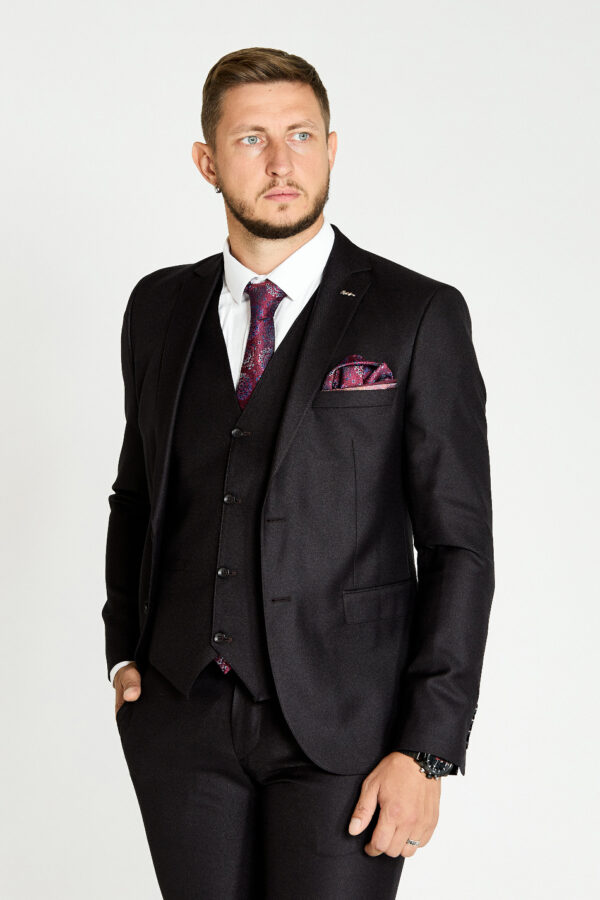 Костюм мужской тройка тёмно-бордовый/марсала Sezzar.by