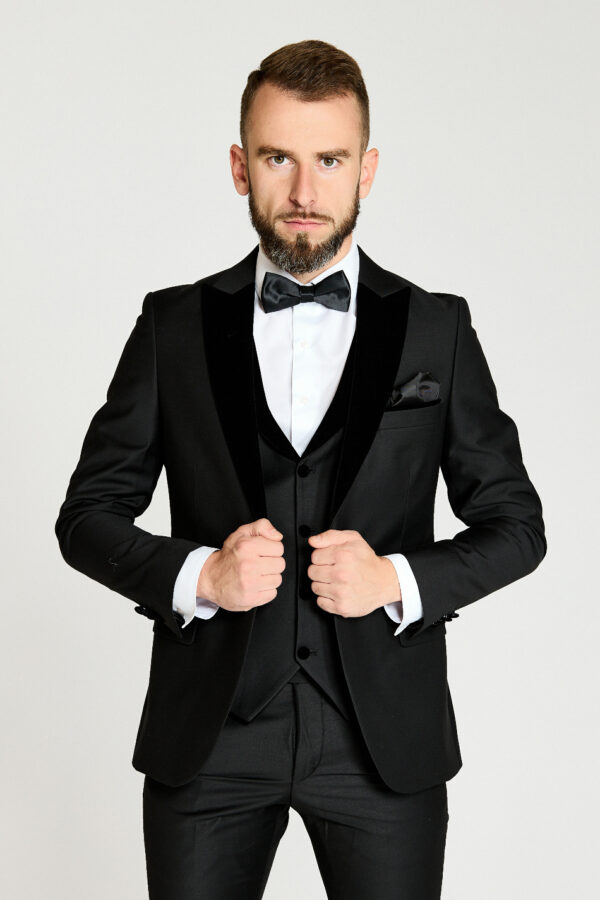 Смокинг тройка с бархатным лацканом Sezzar.by
