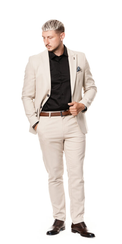 Мужской костюм-двойка городского стиля, светлый Sezzar.by